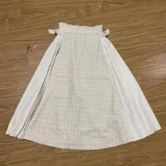 OLIVE des OLIVE チェック ロングスカート サイドスリット付き