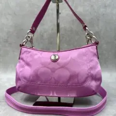 美品✨コーチ シグネチャー ショルダーバッグ 2way ピンク