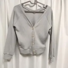 Vネックカーディガン ライトグレー