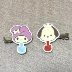サンリオキャラクターズ　チョコレート　ヘアクリップ　マイメロディ　ポチャッコ