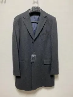 【新品】ユニクロ ウール70% チェスターコート L 濃灰 高品質素材 完売