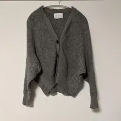 アダムエロペ ADAM ET ROPE' グレーリブニットカーディガン