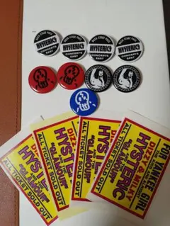 HYSTERIC GLAMOUR缶バッジセット とステッカー4枚