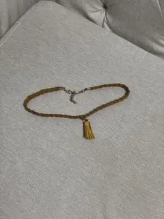 ブラウン タッセル付き チョーカー