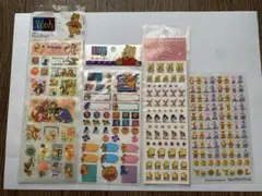【平成レトロ】　ディズニー　くまのプーさん　シール　まとめ売り　4種類
