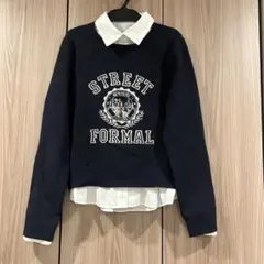 スナイデル　シャツドッキングジャガードニットプルオーバー