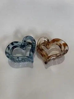 ヘアアクセサリー ハート型クリップ 2色セットまとめて可愛くおしゃれに！