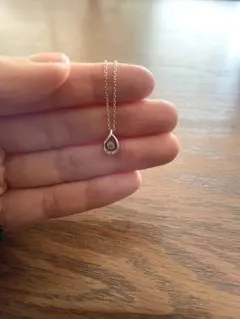 4℃ ネックレス　しずくモチーフ　アクアマリン　SILVER