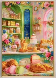 クロスステッチキット（クロワッサンとマカロン）