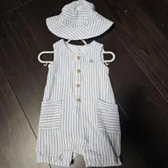 BabyGAP　ベビーギャップ　ストライプロンパースと帽子セット