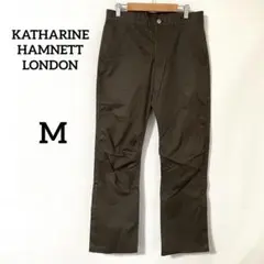 【キャサリンハムネット】ストレートパンツ M カーキ 綿100% 日本製