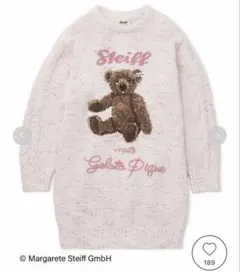 シュタイフ×ジェラートピケ　ピンク　パウダーネップジャガードワンピ