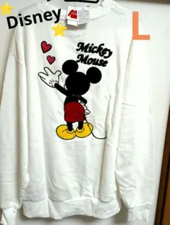 新品⭐L⭐Disney ミッキー スウェット/トレーナー サガラ刺繍