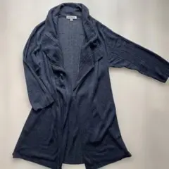 【NARACAMICIE】リブ編み長袖カーディガン　ネイビー