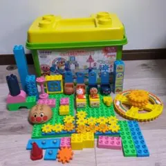 おおきな観覧車のくるくる遊園地ブロックバケツ アンパンマン 玩具　おまけ付き