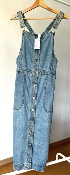 H&M デニムジャンパースカート　タイトスカート　ミディ丈　新品未使用