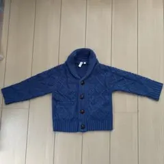 青いケーブルニットカーディガン Mサイズ