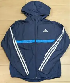 アディダス　ナイロンジャンパー　ジップアップ　160サイズ　ポリエステル100%