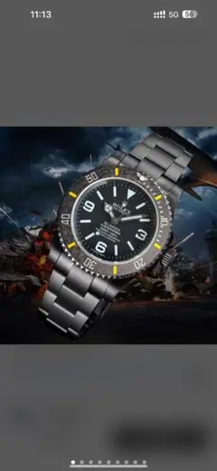 ROLEX 自動巻き時計 ブラック/シルバー