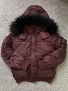 Abercrombie&Fitch ダウンジャケット ファー 短丈 バーガンディ
