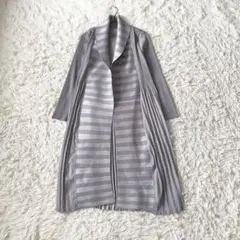 美品　ebony エボニー プリーツ アンサンブル調ワンピース グレー