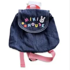 MIKI HOUSE デニムリュックウサギ刺繍
