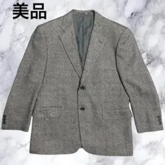 【美品】 PRESIDENTCLUBテーラードジャケットAB4グレー総柄 千鳥柄