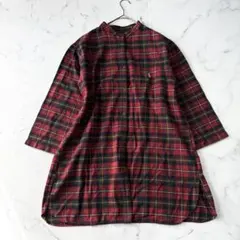 【極美品】ポロラルフローレン ロングワンピース 千鳥柄 ベルト ウールコットン 極美品】ポロラルフローレン ロングワンピース 千鳥柄 ベルト