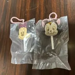 ディズニー カラフルキャンディチャーム　ミニー　フィガロ　2点　ガチャガチャ