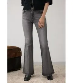 AZUL DENIM センタープレスセミフレアデニム　M ライトブラック