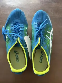 asics 陸上競技用スパイクシューズ 青/黄
