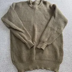 Andrellee クルーネックニット カーキ S
