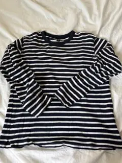 ストライプ 長袖Tシャツ ネイビー ホワイト