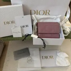 クリスチャンディオール　LADY DIOR ロータスウォレット ピンク　美品