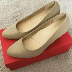 【美品】ベージュ ゴールド　7cm ハイヒール ラメ