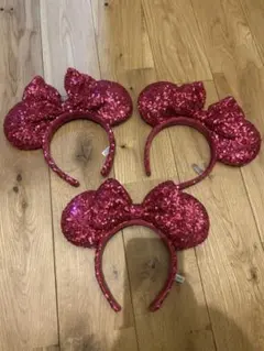 ミニー耳カチューシャ 3個セット ピンク　ディズニー