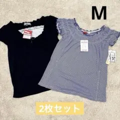 新品 マタニティ 半袖 tシャツ ボーダー M 授乳服 パジャマ レース
