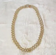 マイアミキューバンチェーンネックレス ゴールド　太め ユニセックス ブリンブリン