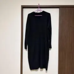 AMERICAN HOLIC ブラック Vネック ニットワンピース