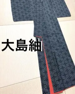 kinuko.10310826様専用 大島紬 一元式 麻の葉のサムネイル