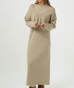 最終値下げemmi atelier ECOVERO・ボレロSetワンピースニット - メルカリ