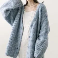 mystic ミスティック ウール混シャギーカーディガン