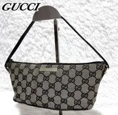 美品✨GUCCI アクセサリーポーチ　GG キャンバス　レザー　大人気