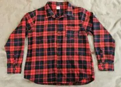 【KIDS用 140】devirock 赤黒チェック 長袖シャツ