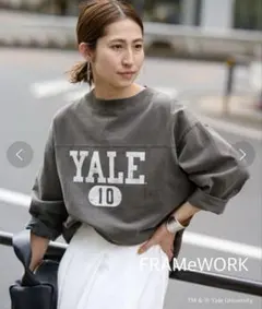 【FRAMeWORK】フレームワーク YALE/クオータースリーブフットボールT