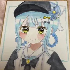 手描きイラスト　橘シェリー　魔法少女ノ魔女裁判　色紙　ファンアート　まのさば