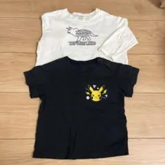 恐竜とピカチュウのTシャツセット 80