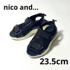 nico and ニコアンド 厚底　サンダル M 23.5 黒 テープベルトのサムネイル