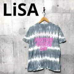 LiSA リサ タイダイボーダーTシャツ M グレー プリントTシャツ