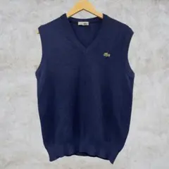 フランス製　シュミーズ　ラコステ ニット　ベスト　ネイビー